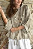 Rustic Nature Linen Blend Hippie Shake Hoodie Washed Walnut 